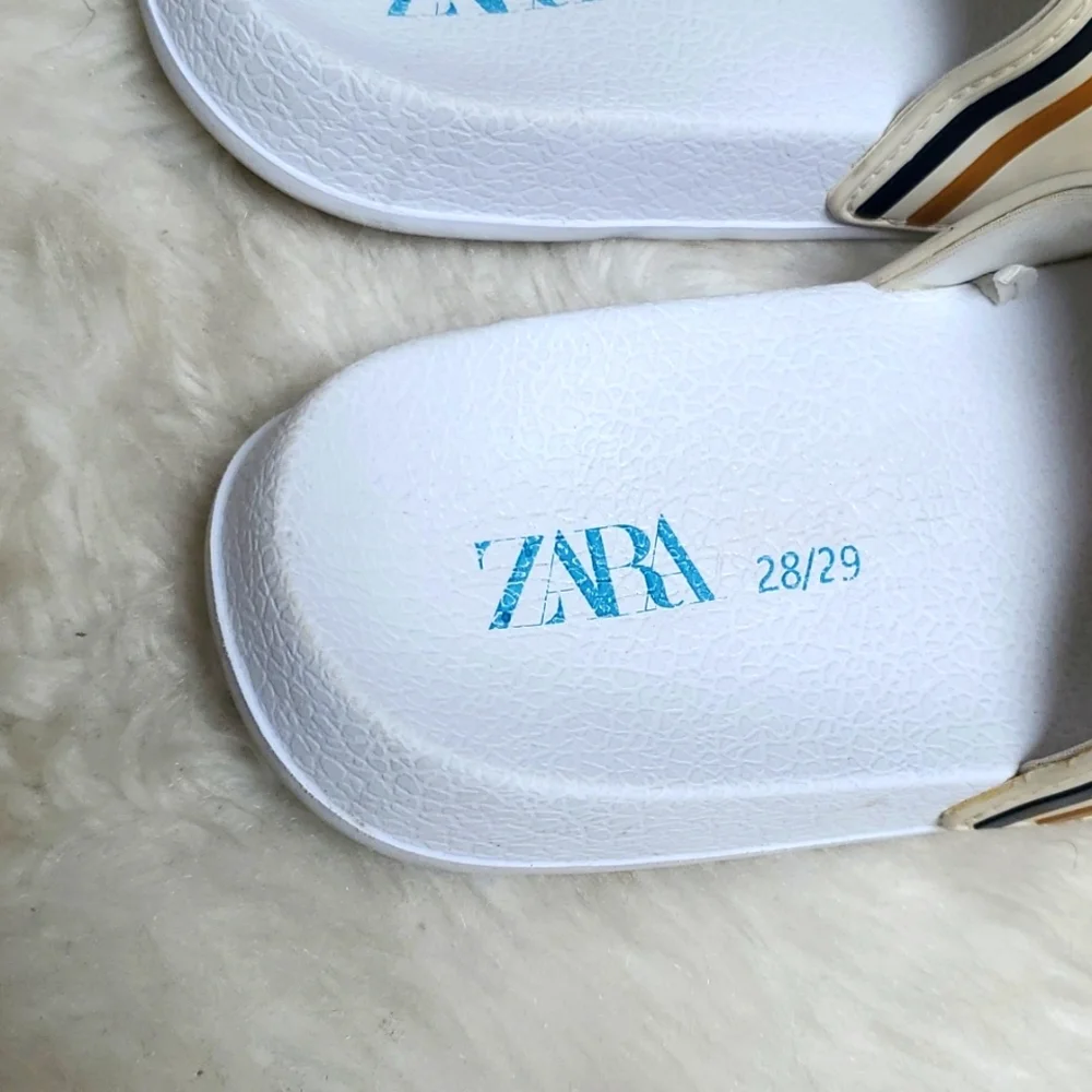 ZARA Kids Toddler Stripe Slides EUR Size 28/29 U.S. Size 11/11